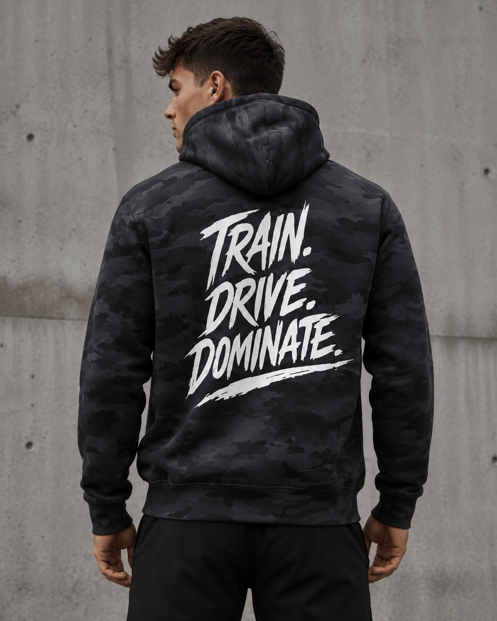 Train. Drive. Dominate. Heavyweight Hoodie